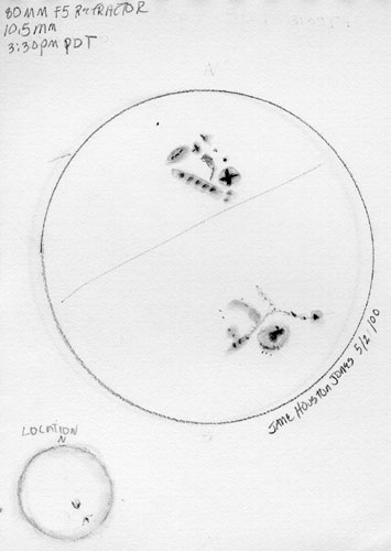 Closeup of major 5/20/00 sunspots
